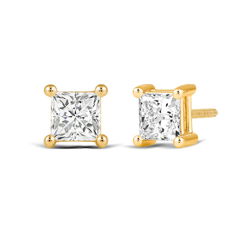 2.0CT Princess Cut Moissanite Diamond Stud Earrings for Her
