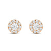 Round Cut Halo Moissanite Diamond Stud Earrings for Her