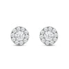 Round Cut Moissanite Halo Diamond Stud Earrings for Women