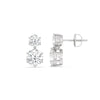 2.0CT Round Cut Two Stone Moissanite Stud Diamond Earrings