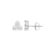 Round Cut Moissanite Three Stone Diamond Stud Earrings for Women