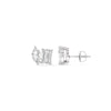 Marquise & Emerald Moissanite Two Stone Diamond Stud Earrings