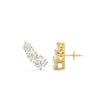 Round Cut Moissanite Diamond Three Stone Earrings for Her