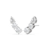 Round & Pear Cut Moissanite Three Stone Diamond Earrings for Her