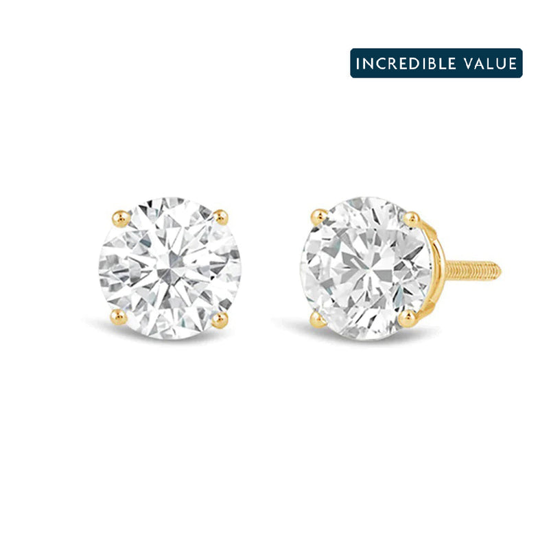 4.0Ct Round Cut Moissanite Diamond Stud Earrings for Her