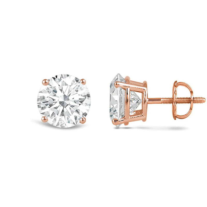 4.0Ct Round Cut Moissanite Diamond Stud Earrings for Her
