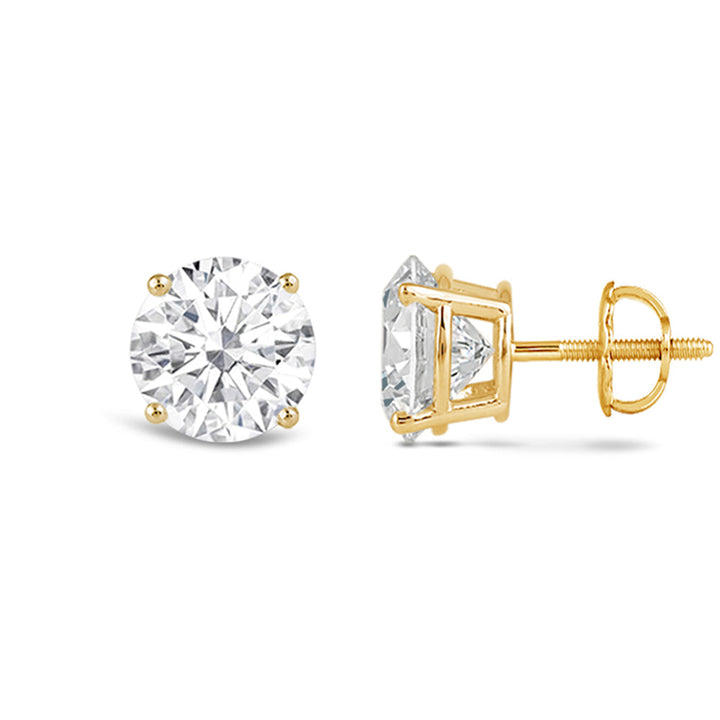 4.0Ct Round Cut Moissanite Diamond Stud Earrings for Her