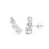 Round & Pear Cut Moissanite Three Stone Diamond Earrings for Her
