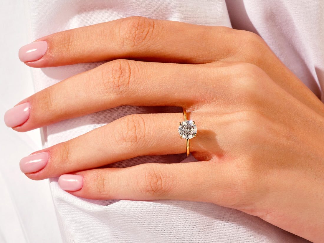 4-Prong Solitaire Round Cut Moissanite Engagement Ring (1.50 CT)
