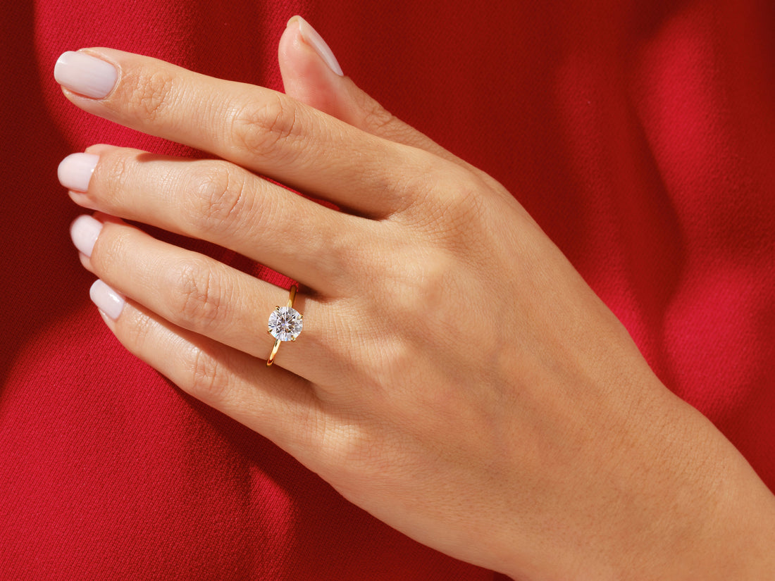 4-Prong Solitaire Round Cut Moissanite Engagement Ring (1.00 CT)