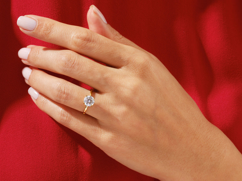 4-Prong Solitaire Round Cut Moissanite Engagement Ring (1.00 CT)