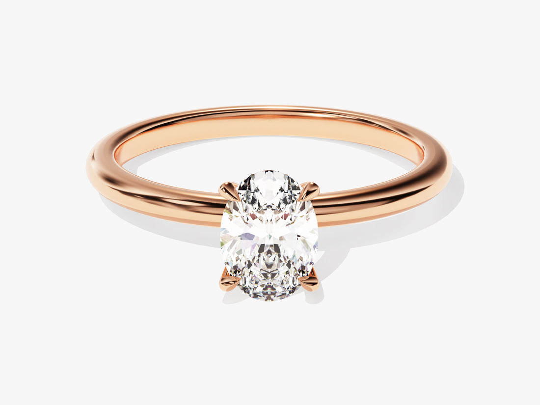 4-Prong Solitaire Oval Cut Moissanite Engagement Ring (1.00 CT)