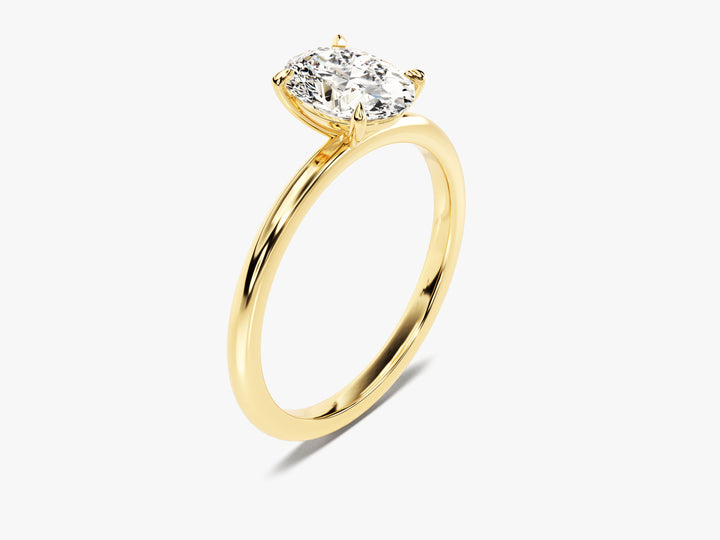 4-Prong Solitaire Oval Cut Moissanite Engagement Ring (1.50 CT)