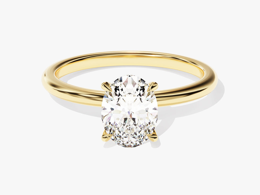 4-Prong Solitaire Oval Cut Moissanite Engagement Ring (1.50 CT)