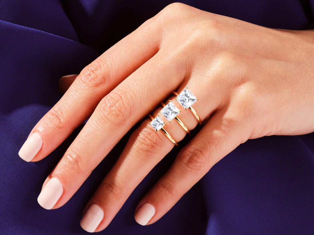 Princess Cut Solitaire Moissanite Engagement Ring (1.50 CT)