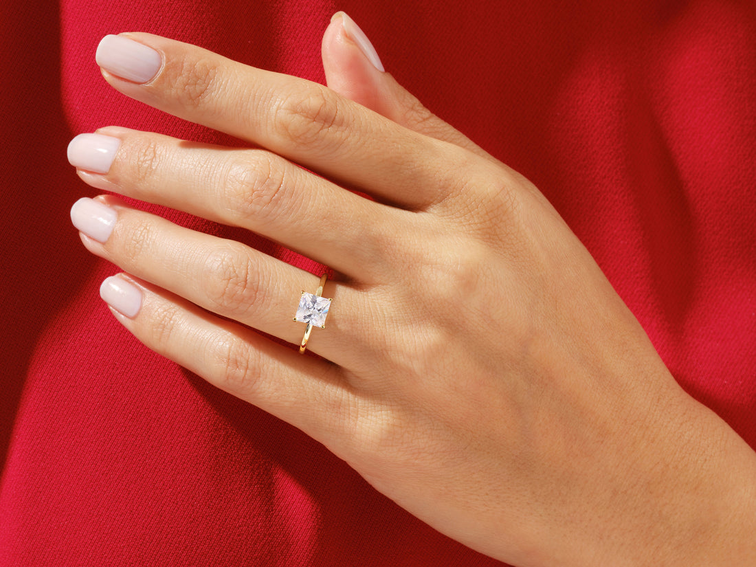 Princess Cut Solitaire Moissanite Engagement Ring (1.50 CT)
