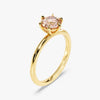 Six Prong Round Cut Peach Morganite Engagement Ring