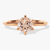 Six Prong Round Cut Peach Morganite Engagement Ring