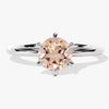 Six Prong Round Cut Peach Morganite Engagement Ring