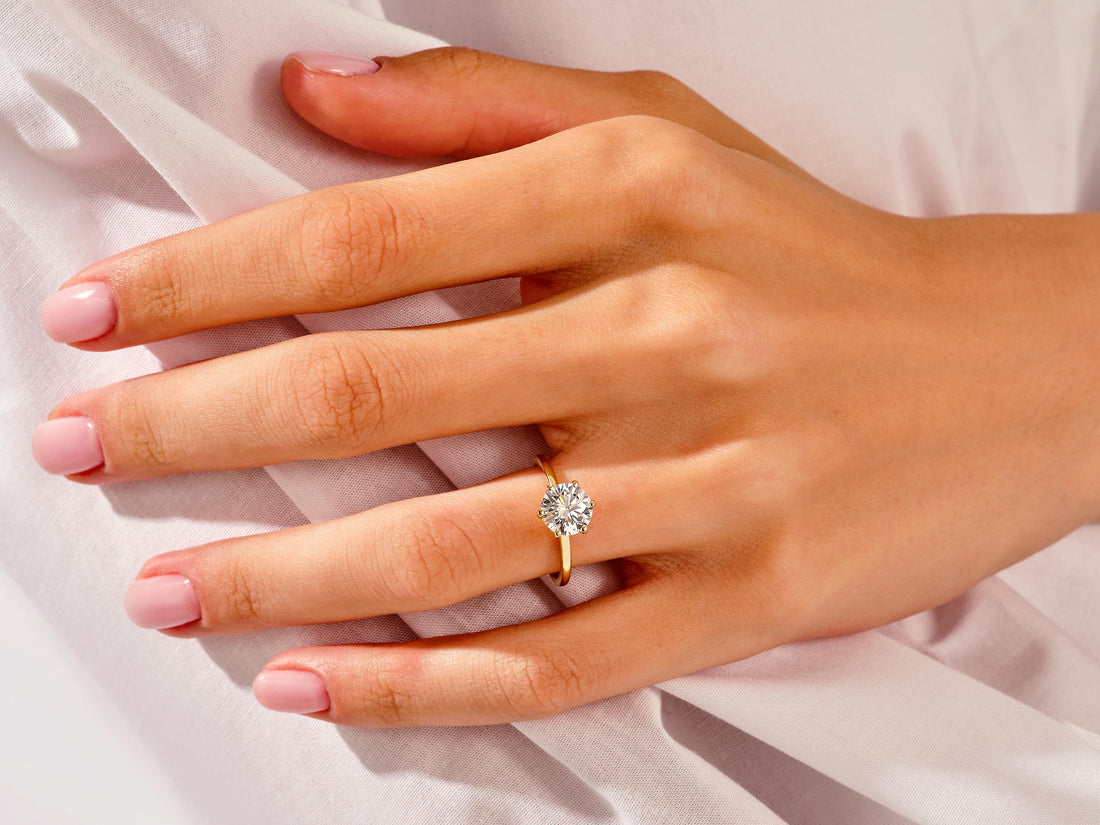6-Prong Solitaire Round Cut Moissanite Engagement Ring (1.50 CT)