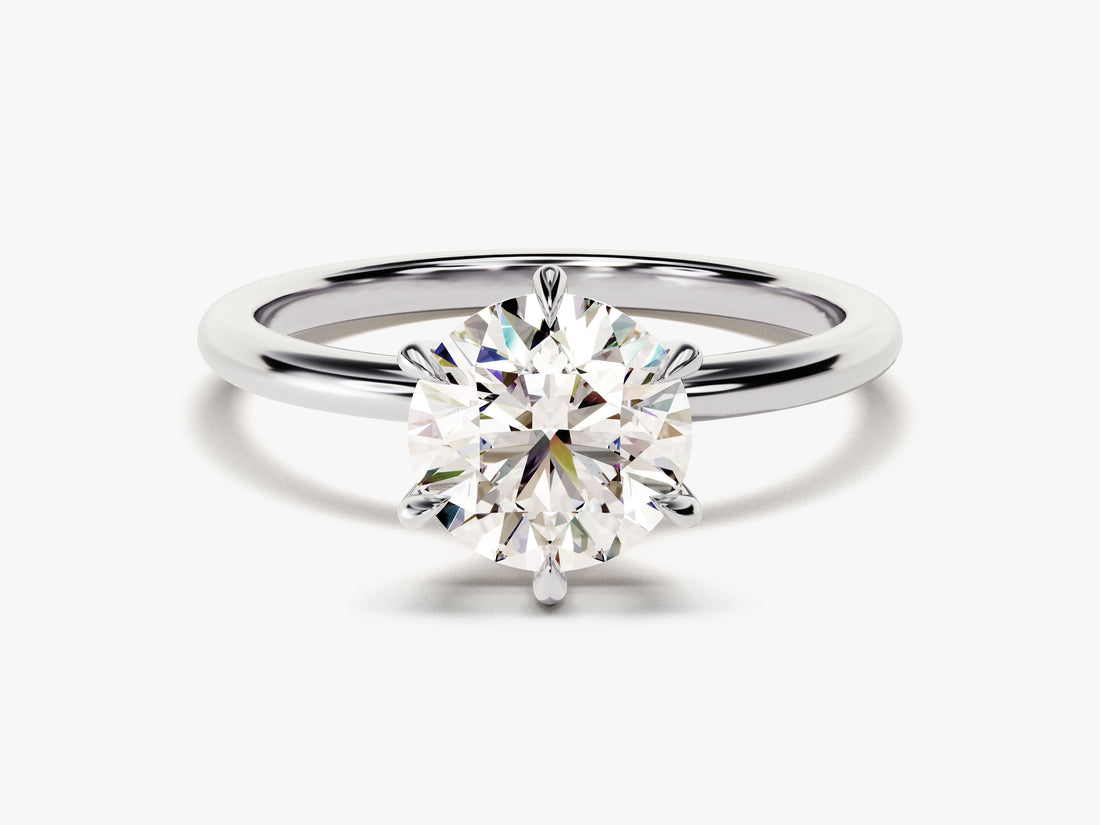 6-Prong Solitaire Round Cut Moissanite Engagement Ring (1.50 CT)
