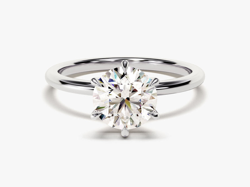 6-Prong Solitaire Round Cut Moissanite Engagement Ring (1.50 CT)
