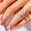 Cathedral Round Cut Moissanite Engagement Ring with Pave Set Side Stones (1.50 CT)