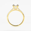 Cathedral Round Cut Moissanite Engagement Ring with Pave Set Side Stones (1.50 CT)