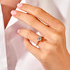 Cathedral Round Cut Moissanite Engagement Ring with Pave Set Side Stones (1.50 CT)
