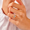 Cathedral Round Cut Moissanite Engagement Ring with Pave Set Side Stones (1.50 CT)