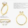 Cathedral Round Cut Moissanite Engagement Ring with Pave Set Side Stones (1.50 CT)