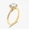 Cathedral Round Cut Moissanite Engagement Ring with Pave Set Side Stones (1.50 CT)