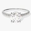 Cathedral Round Cut Moissanite Engagement Ring with Pave Set Side Stones (1.50 CT)