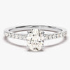 Cathedral Oval Cut Moissanite Engagement Ring with Pave Set Side Stones (1.00 CT)