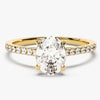 Cathedral Oval Cut Moissanite Engagement Ring with Pave Set Side Stones (1.50 CT)