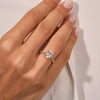 Cathedral Oval Cut Moissanite Engagement Ring with Pave Set Side Stones (2.00 CT)