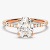 Cathedral Oval Cut Moissanite Engagement Ring with Pave Set Side Stones (2.00 CT)