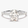 Cathedral Oval Cut Moissanite Engagement Ring with Pave Set Side Stones (2.00 CT)