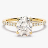 Cathedral Oval Cut Moissanite Engagement Ring with Pave Set Side Stones (2.00 CT)