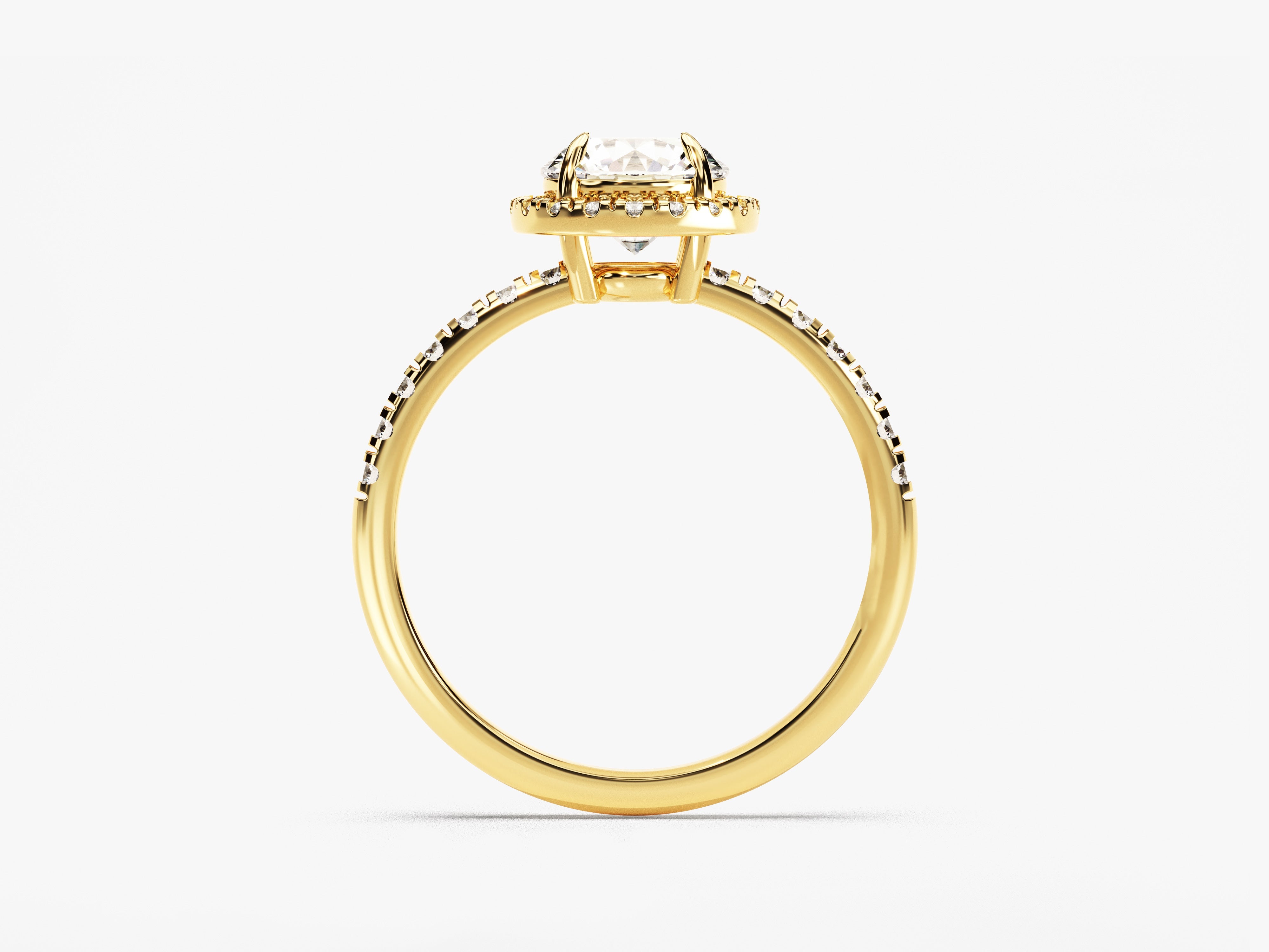 Round Cut Moissanite Round Halo Engagement Ring (1.00 CT)