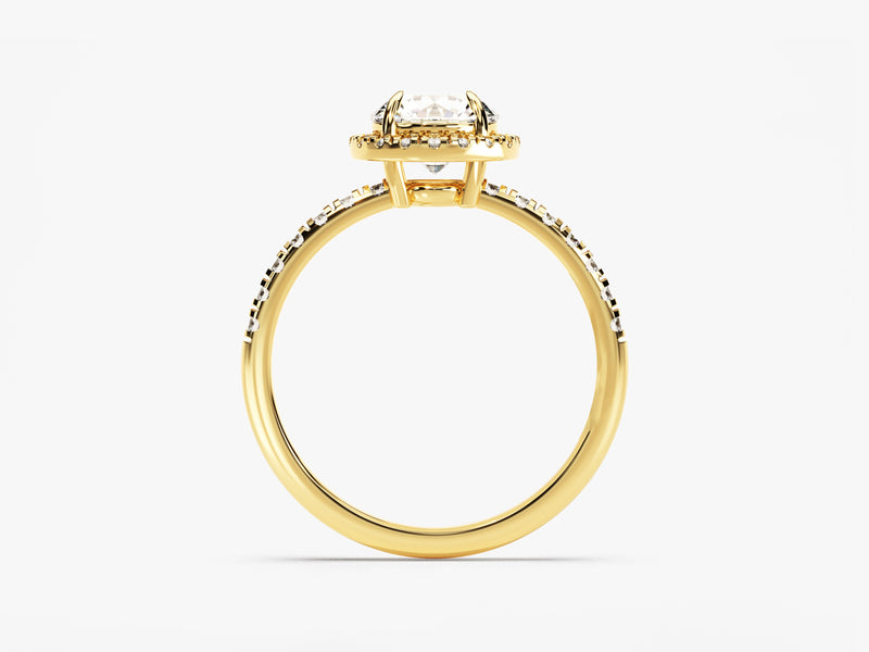 Round Cut Moissanite Round Halo Engagement Ring (1.00 CT)