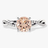 Twisted Round Cut Peach Morganite Engagement Ring with Sidestones