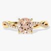 Twisted Round Cut Peach Morganite Engagement Ring with Sidestones