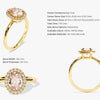 Oval Cut Peach Morganite Halo Engagement Ring