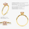 Round Cut Peach Morganite Engagement Ring with Round and Marquise Sidestones