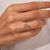 Cluster Accent Round Cut Moissanite Engagement Ring (1.00 CT)
