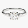 Cluster Accent Round Cut Moissanite Engagement Ring (1.00 CT)