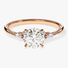 Cluster Accent Round Cut Moissanite Engagement Ring (1.00 CT)