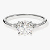 Cluster Accent Round Cut Moissanite Engagement Ring (1.00 CT)