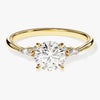 Cluster Accent Round Cut Moissanite Engagement Ring (1.00 CT)